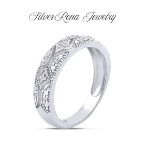 S925 Mother's Day Sterling Silver Elegant Ring with Lab Grown Diamonds and Hollowed-out Striped Design, Romantic and Exquisite Fashion Jewelry Wedding&Birthday Gift for Women, Bride, Grils, Perfect for Daily Wear and Party