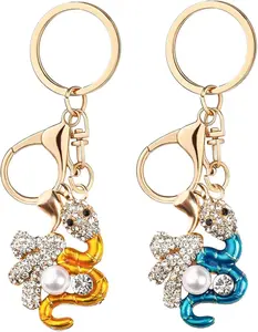 2PCS Snake Rhinestone Keychains – Sparkly Car & Purse Charms Christmas Gift for Women
