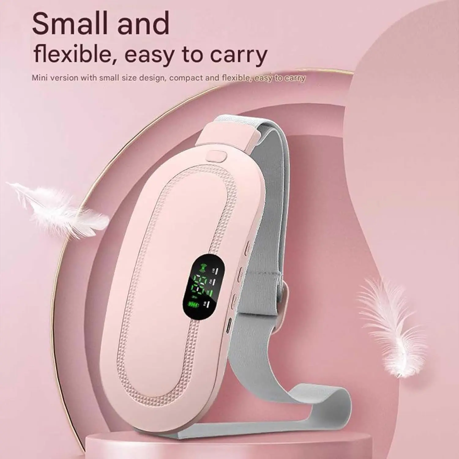 Portable Heating Pad for Cramps, Period Cramp Massager Portable Cordless Heating Pad with 3Heat Levels and 4 Massage Modes for Waist Pain,Relief Menstrual Gift for Women Girls Her Girlfriend