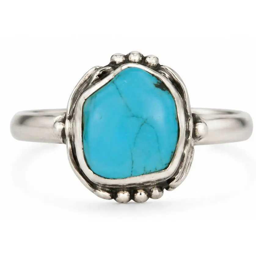 Size 5 Turquoise .925 Sterling Silver Ring