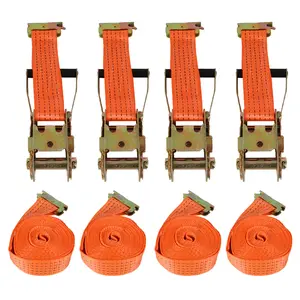 findmall 4 Pack E-Track Ratchet Straps 2" x 15' /20' 4400LB Tie Down