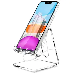 Fooger Full Kit Dual Folding Cell Phone Stand, Fully Adjustable Foldable Desktop Phone Holder Cradle Dock - Anti-Slip Base, Convenient Charging Port, Fits All Smartphones For Apple Iphone 17 16 15 Samsung for Desktop & Bed Use, Smartphone