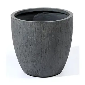 Luxen Home 11.75"H Round Gray Planter