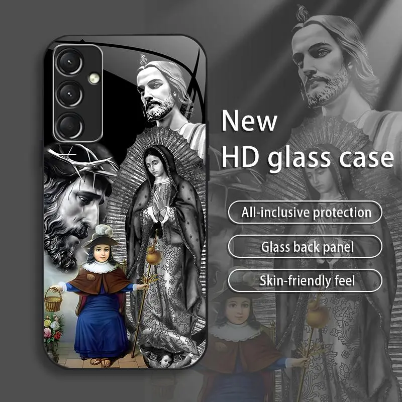 Suitable for [Galaxy A54] Jesus New stylish high quality glass protective case affordable anti-drop anti-fingerprint-888