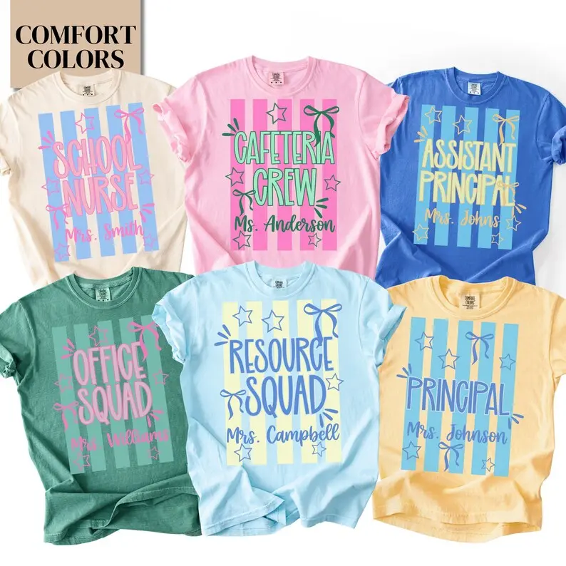 (NOTE/DM) Comfort Colors School Staff Shirt, Back to School Lunch Lady TeamT-Shirts, First Day of School Cafeteria Crew Shirt, Assistant Principal Tee
