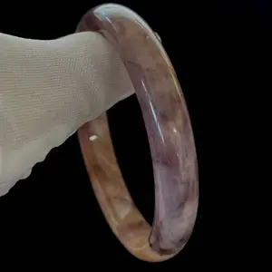 Natural Jade Bangle Bracelet, Inner Perimeter 8.1 inch, Width 12mm