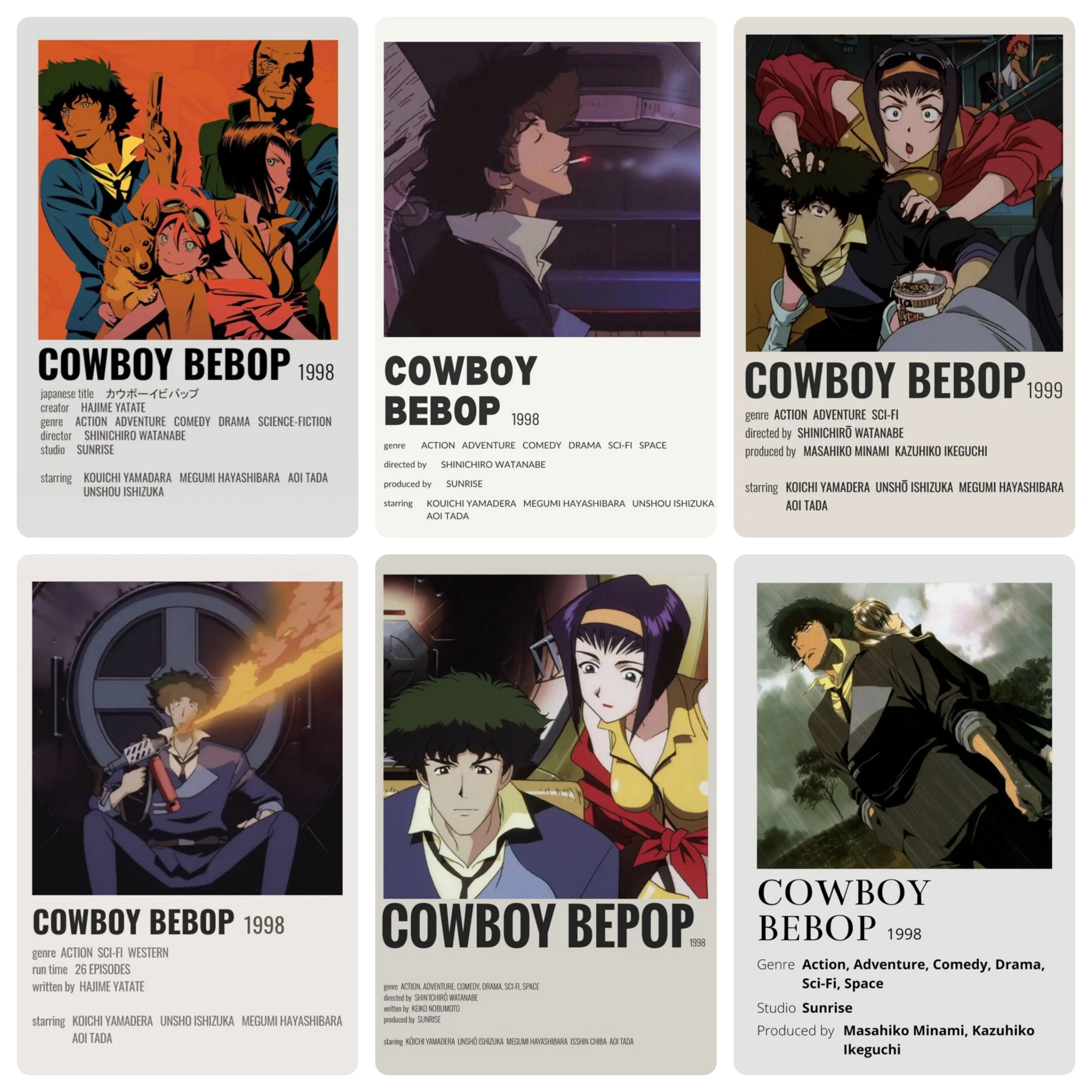 Cowboy Bebop Spike Spiegel Canvas Poster Print - Iconic Scene Depicted Rainy Night Smoking, Shinichiro Watanabe Sci-Fi Space Western Wall Art, Premium Collectibles, Anime Room Home Decor Ideas Home Inspo for Fans, Wall Decor Ideas, Decorative