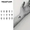 INKARTLINK 2-Piece Crucifix Magic Art Temporary Gothic Tattoos - Waterproof, Long-Lasting Arm Stickers for Adults, All Skin Types, Party Use, Arm Temporary Tattoos, Water Resistant