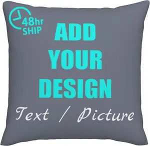 Custom Pillowcase Personalized Pillow Cover Customized Standard Square Throw Pillow Design with Picture Text Photo Gifts for Birthdays Anniversaries (Polyester, 16'x16'), (Pillowcase1018-PR01)