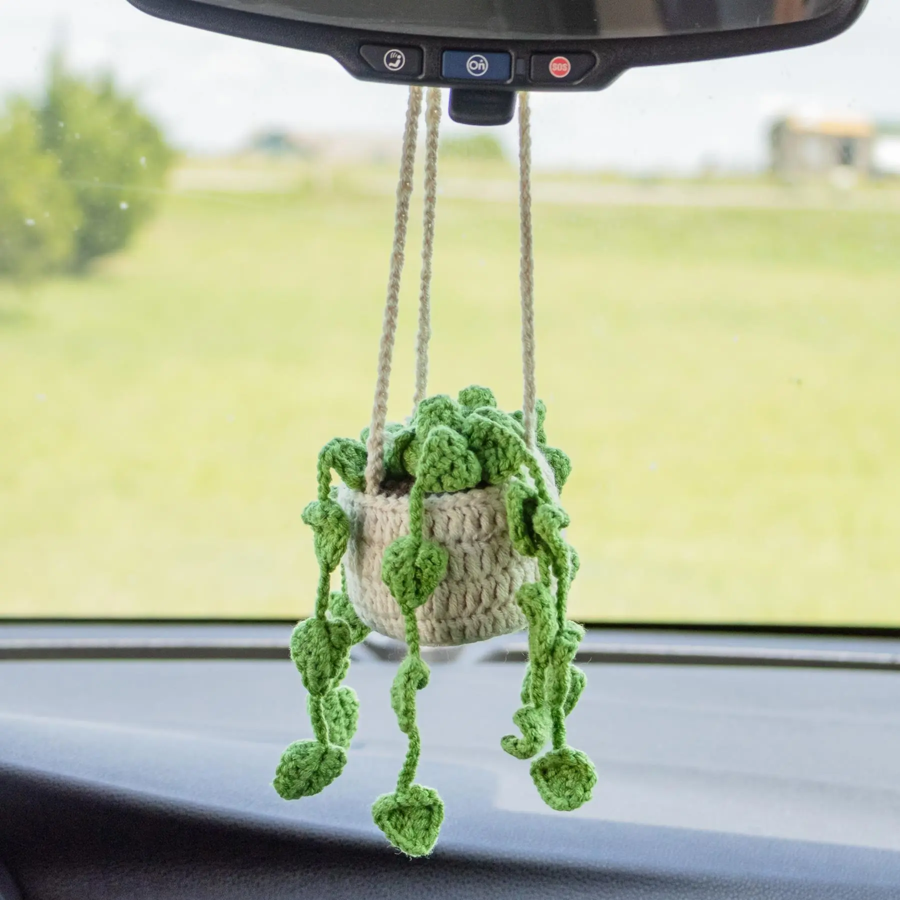Down to Earth Plant Crochet Hanging Basket Car Accessory