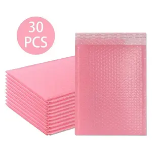 30pcs 5.15X5.91inch Pretty in Pink Mini Self-Seal Bubble Mailers Cute Padded Envelopes for Girls Jewelry Hair Clips Favors Gift Bags