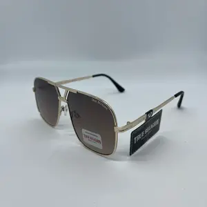 True Religion Pilot Aviator Metal Sunglasses