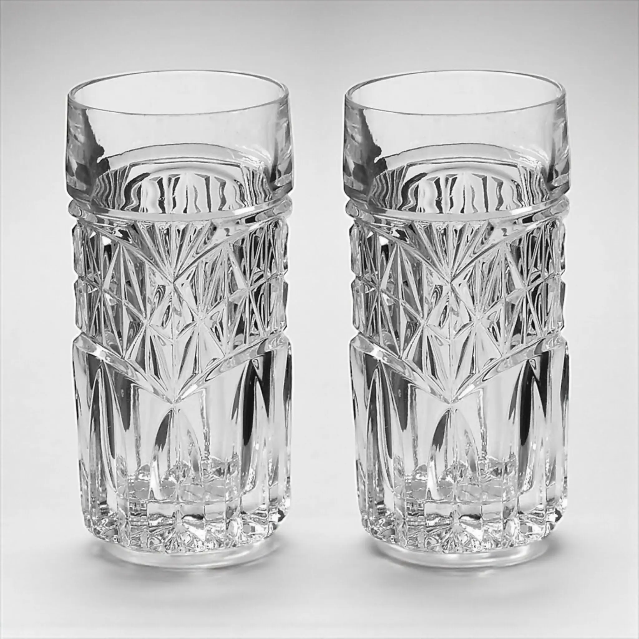 Crystal d’Adriana Luna Crystal Tumblers | 8 oz Flat Glasses | Set of 2 | Great Condition