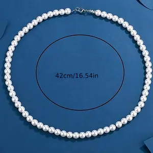Women's Vintage-Style Imitation Pearl Necklace - Classic White Pearls, Perfect for Parties and Daily Wear | Elegant Design Good Quality Necklace