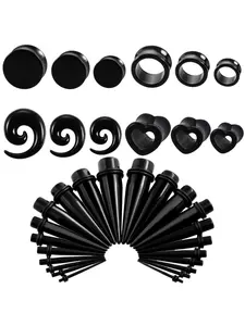2PCS Heart Tunnel Plug Piercings Acrylic Spiral Ear Taper Piercing Earlets Stretchers Gauge Expander Saddle Plugs Jewelry
