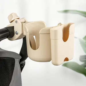 One Stroller Cup Holder and Mobile Phone Holder, Multi-functional Stroller Accessory with Bottle and Mobile Phone Holder, Adjustable Clamp for Children 0-6 Years Old - Durable Material and Easy to Instal