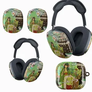 The Apothecary Diaries Maomao AirPods Max Case & AirPods Pro Cover Set, Anime Aesthetic Japanese Art Protective Shell, Cute Maomao Tasting Poison Illustration, Shockproof Headphone Earcups & Earphone Case Accessories, Premium Gift for Anime Fans