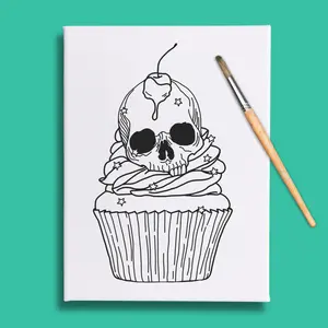 Halloween-Themed Preprinted Sip & Paint Kits
