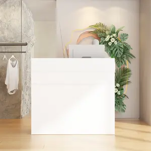 FUFU&GAGA Reception Desk Counter with Lockable Drawers