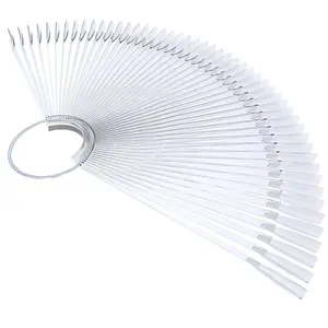 2 Set 100 Tips Clear Nail Art Swatches Sticks Polish Board Display Practice Sticks Tool Transparent Fan-shaped Nail Art Tips False Nail Sticks with Metal Screw Ring Plastic Christmas Gift ,Nail Care, Nail Polish Color  display , Long Lasting ,Uv