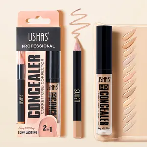 2-in-1 Concealer Pencil and Liquid Concealer, Waterproof Concealer Stick for Dark Circles, Blemishes, Acne, Freckles