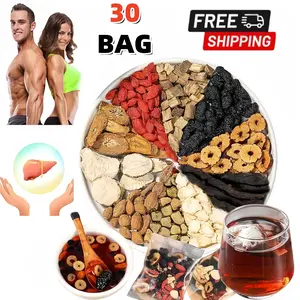 Kidney Tea Formula Ginseng Five Treasure Tea, 30Bag Combination Scented Tea Organic Kidney Cleanse Detox Tea, Chinese Herbal Tea Health Tea for Men Women