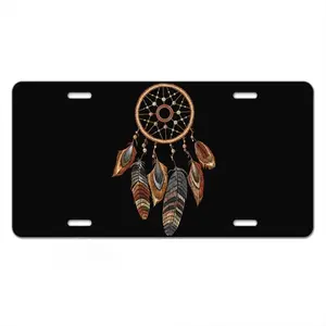 Dreamcatcher Front License Plate Tribal Dream Catcher Bird Feather Boho American Metal Plates Vanity Tag Aluminum Novelty for Men Woman 6 X 12 Inch,4 Holes