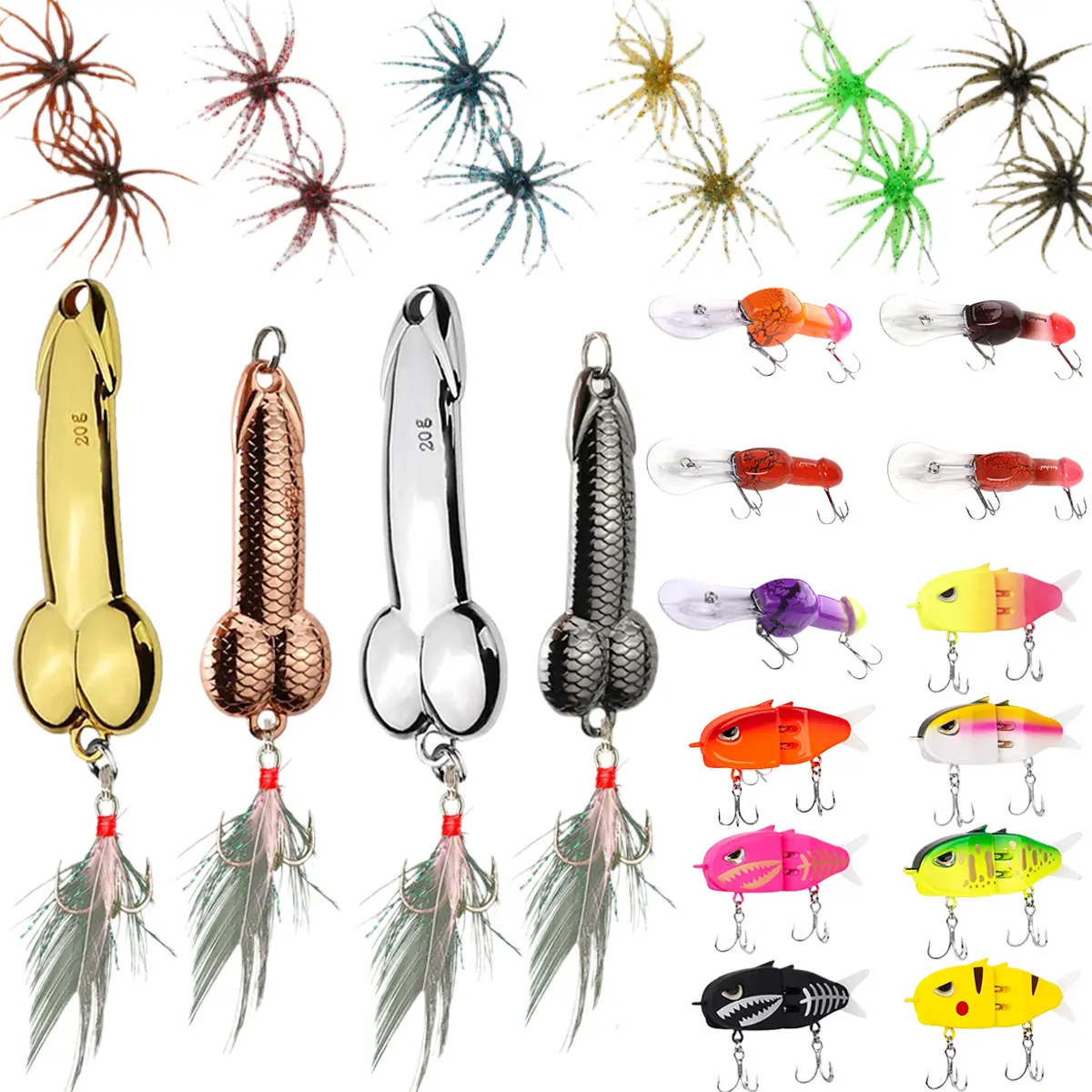 Premium Assortment of Fishing Hooks with Realistic Urchin & Anemone Baits – High-Quality Fishing Bait & Lures, Fun Gag Gifts for Freshwater and Saltwater Fishing Enthusiasts