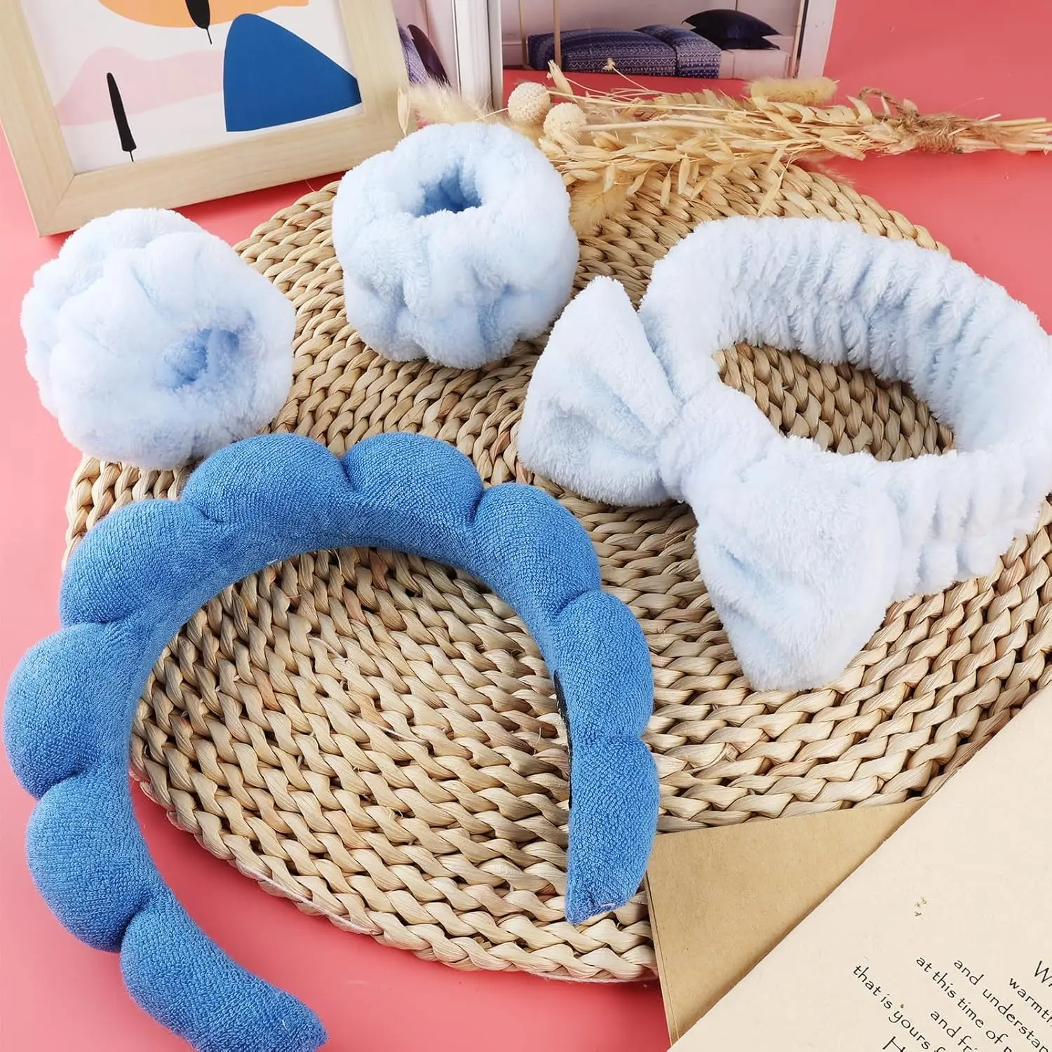 HBB4 6Pcs Spa Headband for Washing Face Wristbands Set Women 