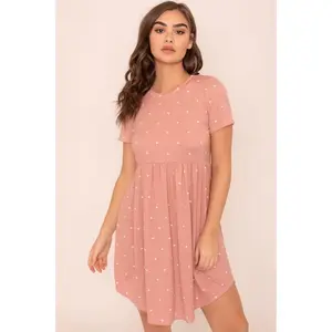 EG fashion Short Sleeve Polka Dot Mini Dress