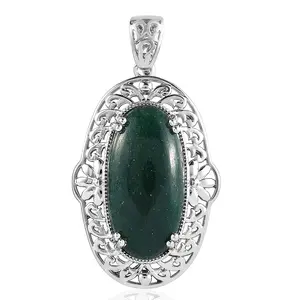Green Aventurine  Platinum Plated Pendant for Women Jewelry for Women Ct 20.01 Birthday Christmas Gifts