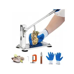 Beginner-Friendly Adjustable Stainless Steel Oyster & Clam Shucking Kit – 4-Height Shellfish Opener Set With Suction Cups, G-Clamp, Knives, Cut-Proof Gloves – Ideal For Home, Kitchen, Restaurant