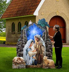 Glory to God Nativity Life Size Oversized Outdoor Decor by D. Gelsinger - Nativity Holiday Decor - 8461010F-S4-DG-XXLG