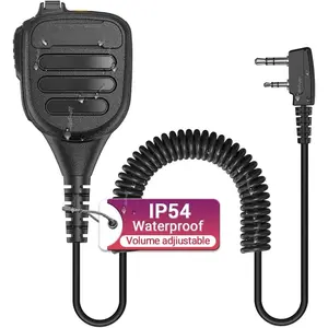 Microphone Handheld Heavy Speaker BF-850 Ham Radio Mic IP54 Waterproof Volume Adjustable Speaker Mic for UV-5R BF-F8HP PRO AR-5RM UV-21R UV-32for Kenwood Retevis Walkie Talkies