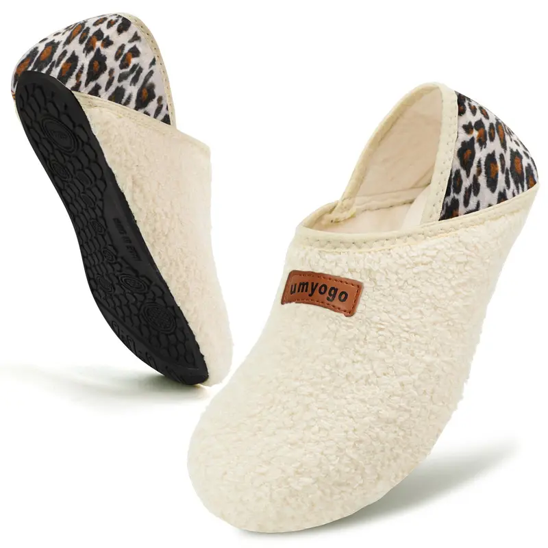 Men Beige Indoor Outdoor Anti Slip Slippers Warm Plush With Soft faux Fur Lining Amazon.com | Vonair Mens Moccasin Slippers Indoor Outdoor  main image 3
