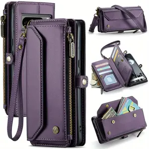 for Google Pixel 9A Pixel 9 Pro XL 8Pro 7A Case, for Google Pixel 9 Case with Pen Holder Slot, RFID Blocking Wallet Case for Women with Card Holder Zipper Strap PU Leather Flip