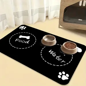 Pet Bamboo Charcoal Floor Mat for Cats and Dogs Food Mat Living Room Water Absorbent Quick Dry Easy Clean Pet Dining Mat