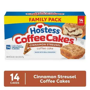Hostess Coffee Cakes, Cinnamon Streusel Snack Cakes, 20.25 oz Box (14 Count)