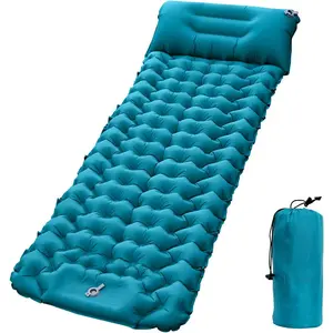 Moisture-Proof & Waterproof Portable Air Mattress for Hiking/Camping/Picnic, Nylon Connectable Outdoor Air Cushion Sleeping Pad for Sightseeing/Backpacking/Trekking