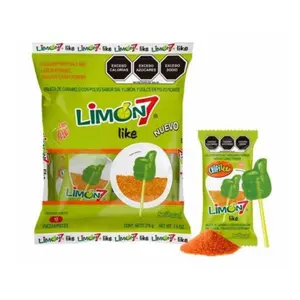 Anahuac Limon 7 Like w/Chipileta Powder 12pcs Spicy Snack - Delightful Limon 7 Paleta with Spicy Chile Powder Dip - Convenient 12-Piece Pack Seasoning