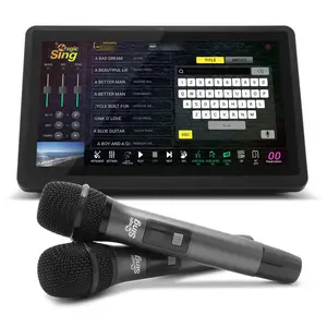 Magic Sing 2025 ALL IN ONE KARAOKE System with 2 Wireless Microphones and Large Touchscreen Display for Karaoke Fun