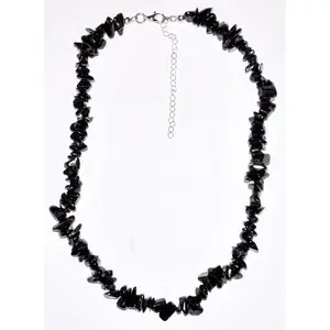 Shungite Chip Necklace 18 Inch EMF Grounding Crystal Jewelry