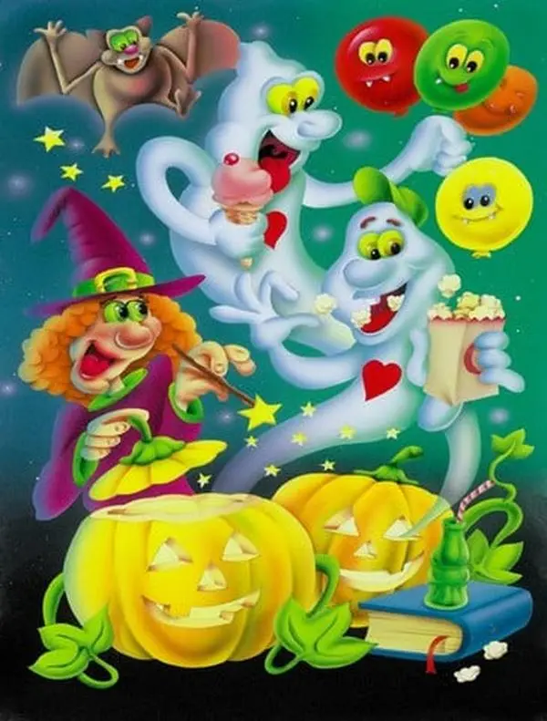 Carolines Treasures APH0932CHF Witch Party with Ghosts Halloween Artwork Banner, Canvas House-Size Festive Flag for Home Decor