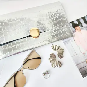 "Kate" Silver Envelope Clutch