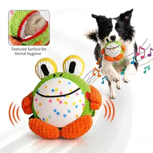 Interactive Dog Toy Ball - Motion Activated Self-Moving&Music Toy for Boredom Relief & Indoor Play, Durable Chew-Proof Squeaky Dog Toys, Textured Surface for Teeth Cleaning, Detachable & Washable, USB Rechargeable Pet Exercise Ball