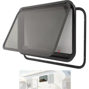 Universal RV Exit Window 36" W x 22" H Optional Trim Camper RV Push Side Emergency Window Replacement W/Trim Ring, Net Screen for Cargo Trailer Camper Van Truck