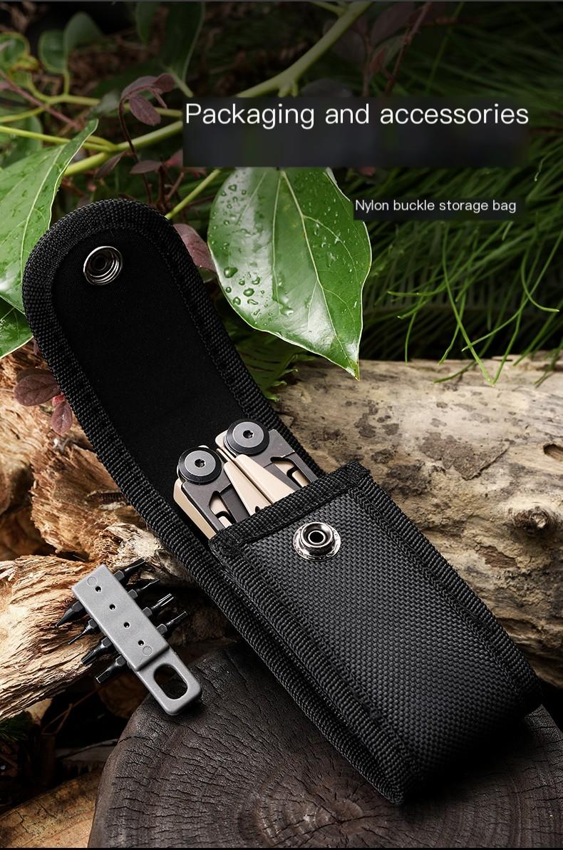 Multitool, 25-in-1 Stainless Steel Multi Tool Pliers with Self-Locking, Pocket Knife, Nylon Sheath, Professional (EDC) Multi-Tool for Survival, Camping and Hunting, Hiking removable clip