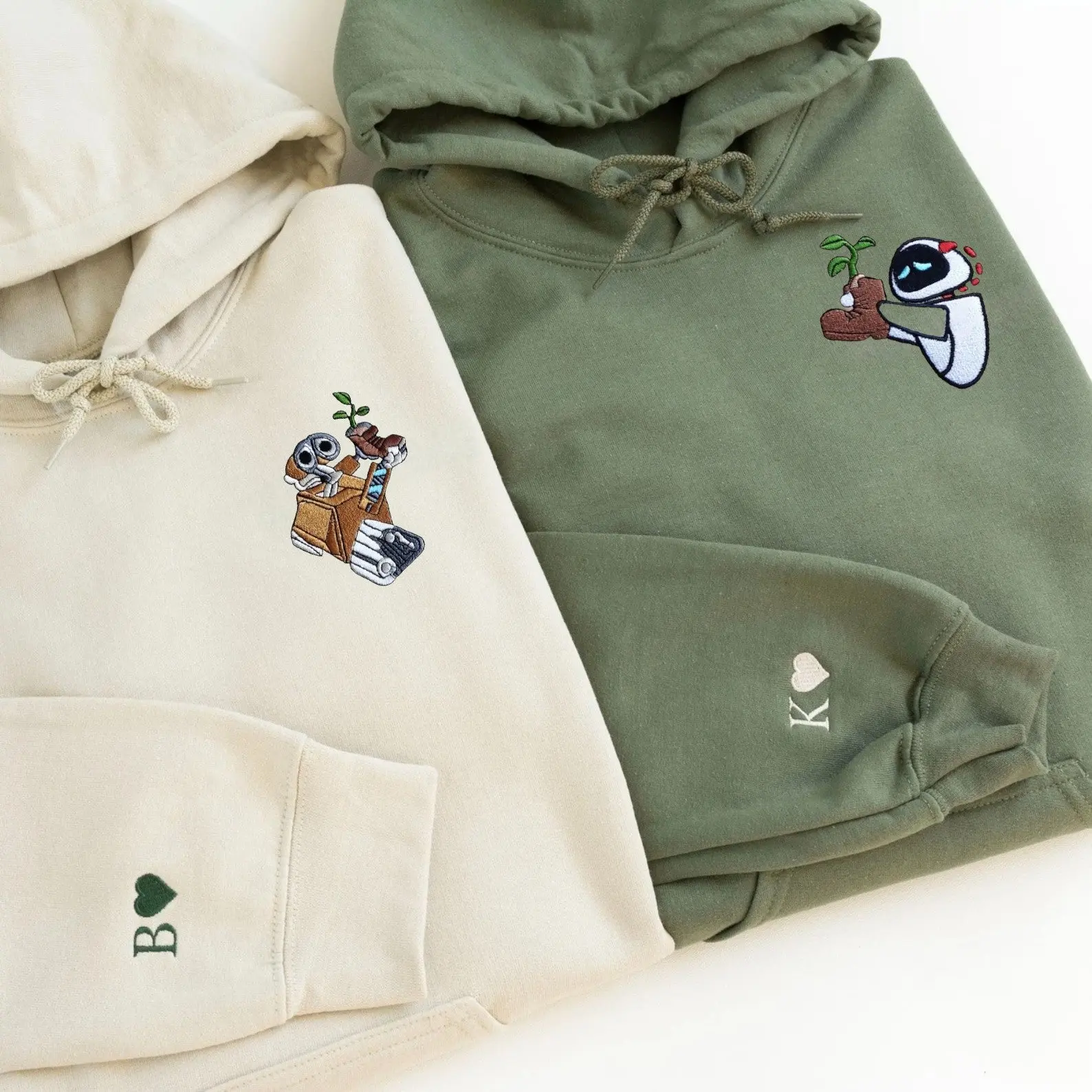 Droid Matching Couple Hoodies - Custom Embroidered Sweatshirts for Partners