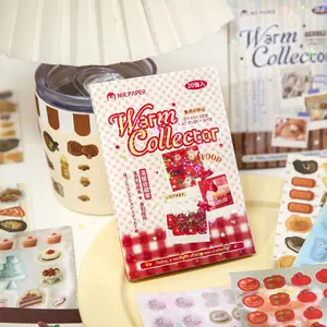 20 Sheets/book Sticker Book, Copper Paper Material, Warm Collector Series Life Theme, Hand Account Stationery Water Bottle Multi-Scene Decorative Stickers, Journal Stickers