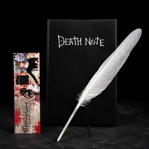 Death Note Notebook with Feather Pen & Bookmark, Anime Journal Set for Fans